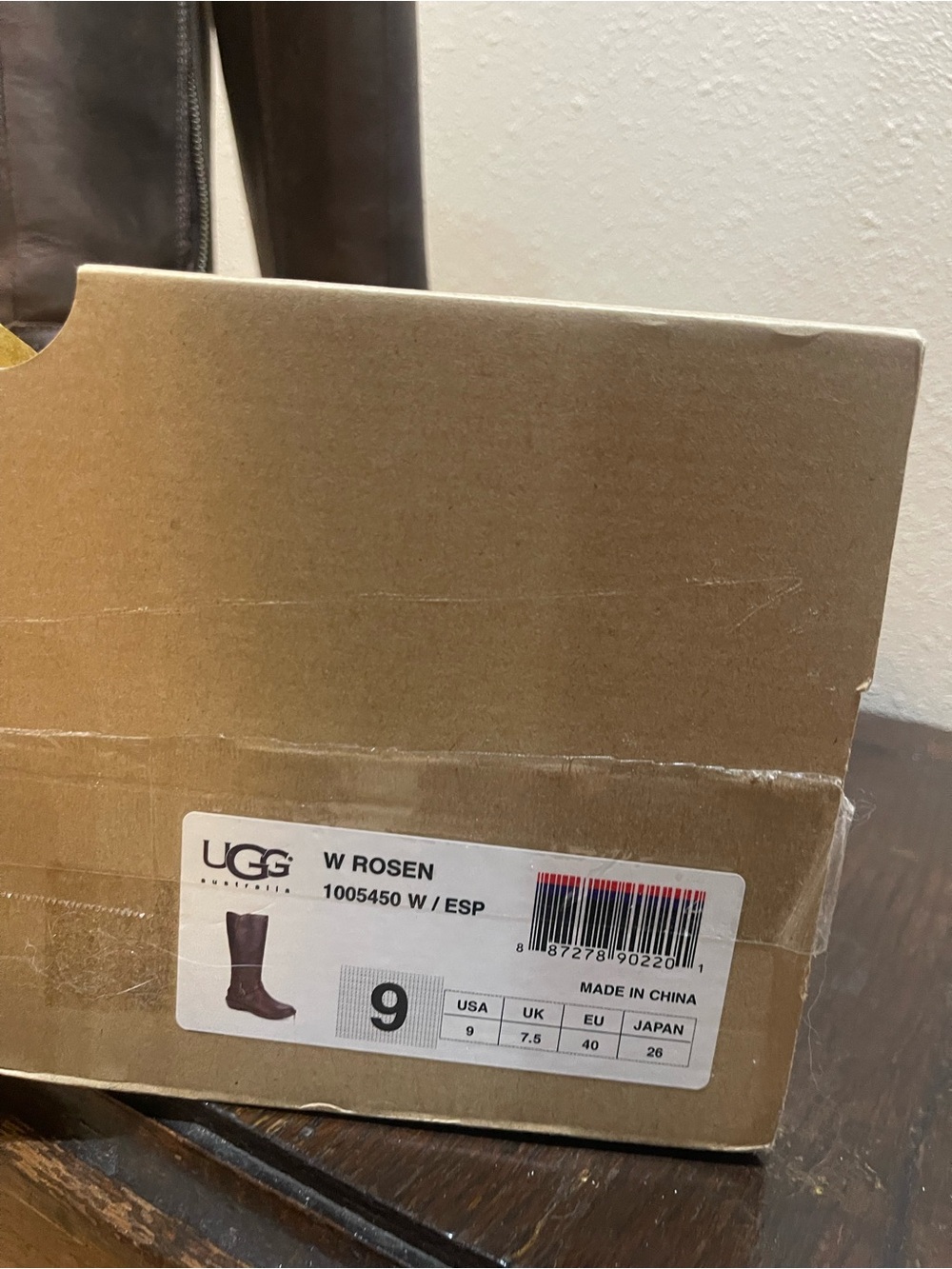UGG Women's Tall Brown Leather Riding Boots - Picture 7 of 8